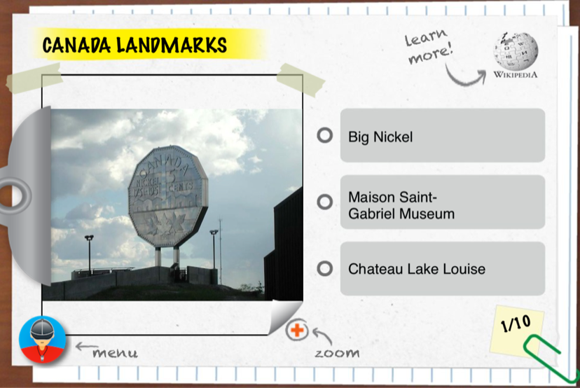 Learn mode: study each province with pictures