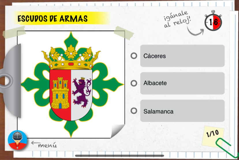 Pregunta del Reto de Juego: encuentra la provincia en el mapa antes de que corra el reloj